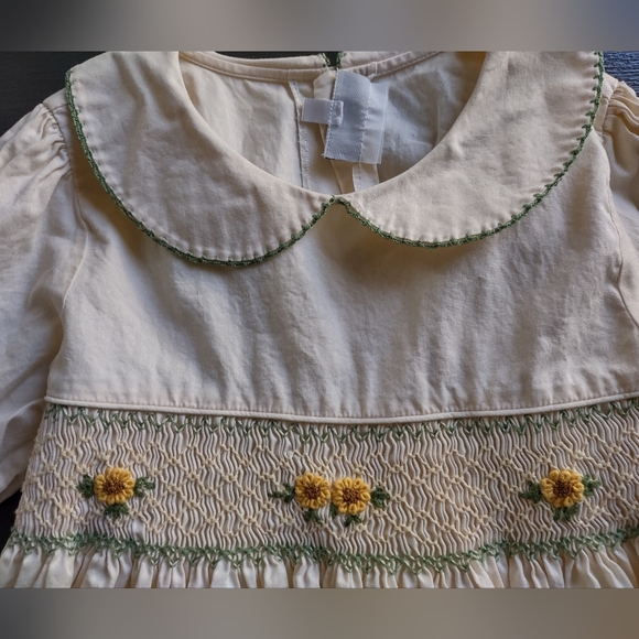 Girls Creamy Yellow Classic Dress - Picture 2 of 6